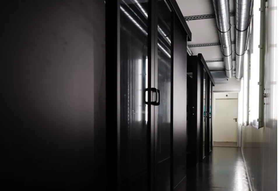 Racks cabinets in Mevspace server room